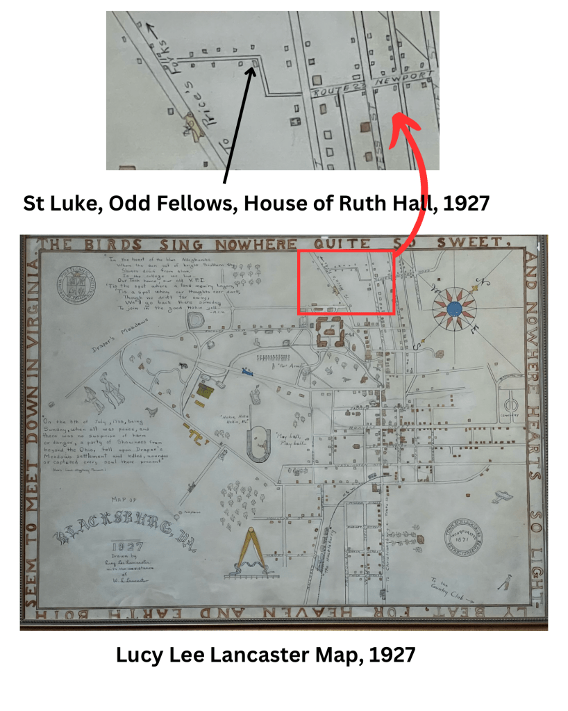 Lucy Lee Lancaster created this mapy with her father’s help in 1927. Map is courtesy of the YMCA at VT, Lancaster House.